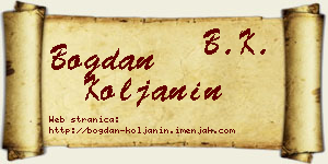 Bogdan Koljanin vizit kartica